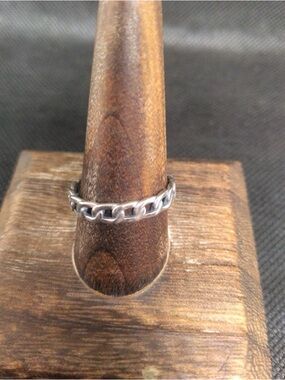 Sterling silver chain band ring size 10